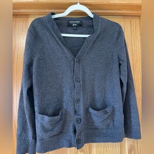 Banana Republic Gray Merino Wool Button Front V-Neck Cardigan Sweater Size Large